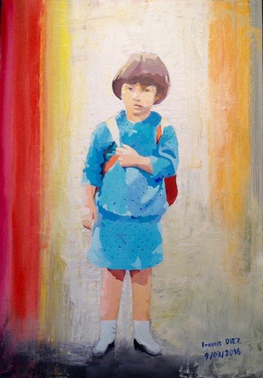 Peinture intitulée ""Ma petite Princess…" par Francis Diez, Œuvre d'art originale, Huile