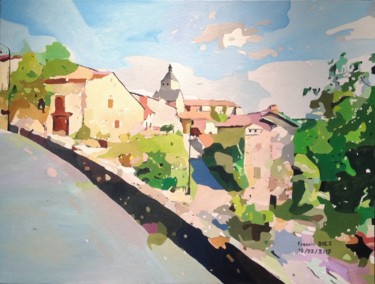 Painting titled ""De la route de Gal…" by Francis Diez, Original Artwork, Oil