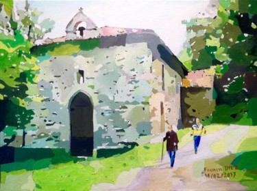 Pintura intitulada "Sur les Chemins de…" por Francis Diez, Obras de arte originais, Óleo