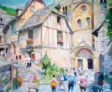 Картина под названием ""Promenade à Conque…" - Francis Diez, Подлинное произведение искусства, Масло