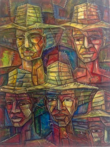 Painting titled "CUBANOS" by Noa, Original Artwork