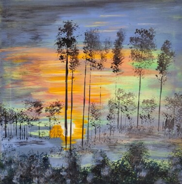 Malerei mit dem Titel "Waldesruh" von Brigitte Kölli, Original-Kunstwerk, Acryl