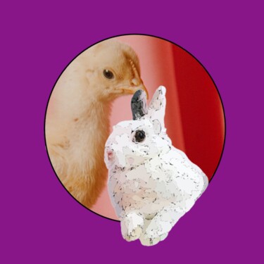 Digitale Kunst mit dem Titel "konijnkuikenPU" von Digitalartforyou, Original-Kunstwerk, Digitaldruck