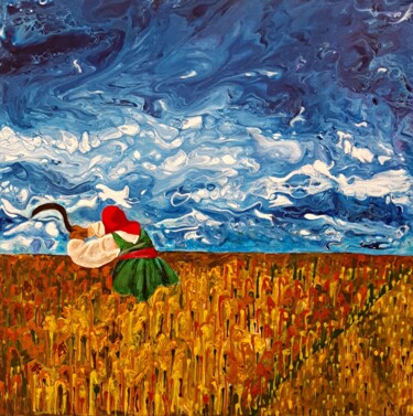 Pittura intitolato "A Broken Frame -Dep…" da Dilameart, Opera d'arte originale, Acrilico