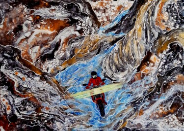 Painting titled "Accross the Canyon" by Dilameart, Original Artwork, Acrylic