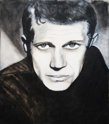 Drawing titled "Steeve McQueen" by Dilameart, Original Artwork, Oil