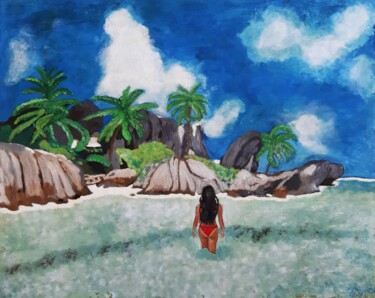 Painting titled "Seychelles" by Dilameart, Original Artwork, Oil