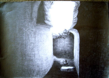 Dibujo titulada "KARAKALEM 3" por Dilara Gürler  Sahin, Obra de arte original, Carbón