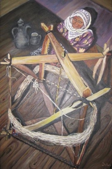 Painting titled "The Weaver" by Dilber Garzanli, Original Artwork