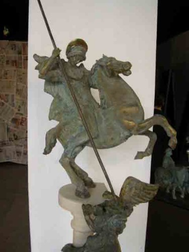 Sculpture intitulée "St. Georges combata…" par Dilian Houbanov, Œuvre d'art originale