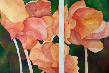 Digital Arts titled "Peach Blossom" by Dilian Deal, Original Artwork, Watercolor