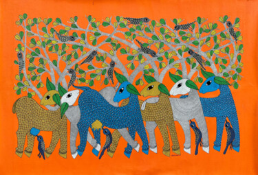 Malerei mit dem Titel "Tree Of Life 2" von Dilip Shyam, Original-Kunstwerk, Acryl