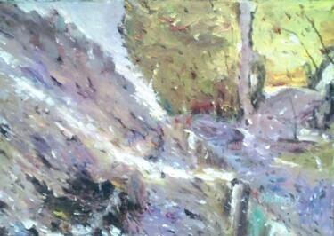 Картина под названием "Мой край" - Dilshod Khudayorov, Подлинное произведение искусства, Масло Установлен на Деревянная рама…