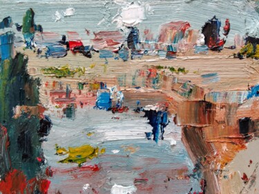 Pittura intitolato "Small river" da Dilshod Khudayorov, Opera d'arte originale, Olio