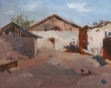 Картина под названием "Square oil painting…" - Dilshod Khudayorov, Подлинное произведение искусства, Масло Установлен на кар…