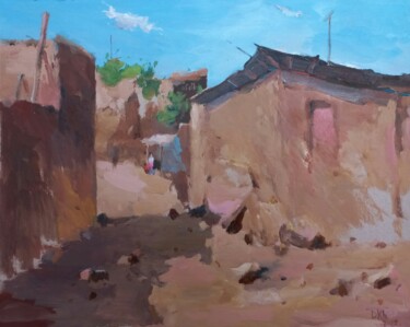 Картина под названием "Square oil painting…" - Dilshod Khudayorov, Подлинное произведение искусства, Масло Установлен на кар…