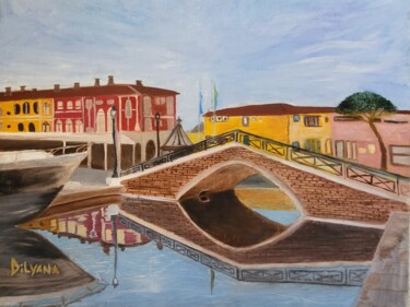 Painting titled "Port Grimaud" by Dilyana Simeonova, Original Artwork, Oil