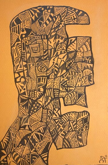 Рисунок под названием "Le boxeur" - Dima An, Подлинное произведение искусства, Графит