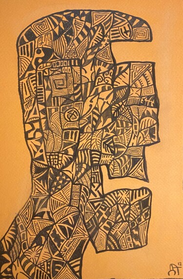 Drawing titled "Le boxeur" by Dima An, Original Artwork, Graphite