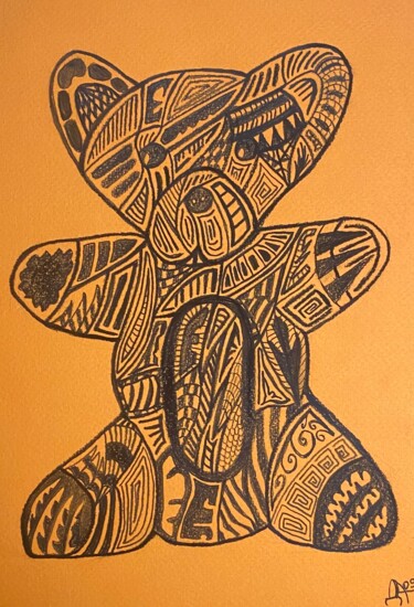 Dibujo titulada "Teddy Bear" por Dima An, Obra de arte original, Grafito