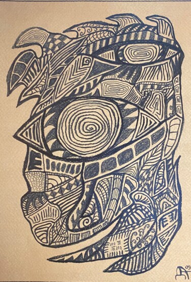 Desenho intitulada "Face à la mer" por Dima An, Obras de arte originais, Grafite