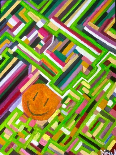 Painting titled "Labyrinth" by Dima An, Original Artwork, Oil