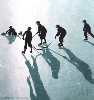 Peinture intitulée "Ice Shadows" par Dima Dmitriev, Œuvre d'art originale, Huile