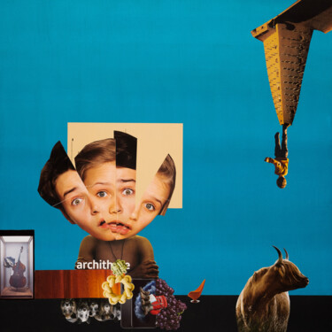 Collages titled "gap child" by Dima Dobrovolskij, Original Artwork, Collages Mounted on Cardboard