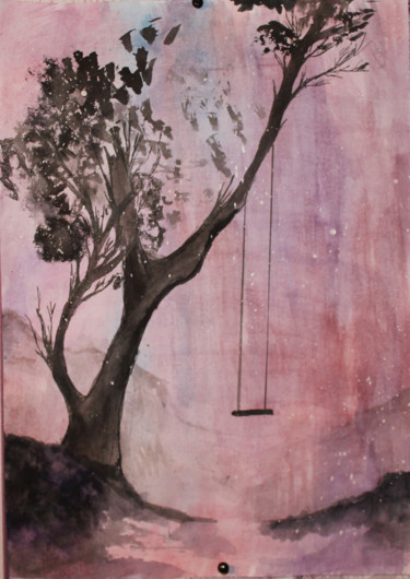 Картина под названием "Унесенные ветром" - Dima Karpov, Подлинное произведение искусства, Акварель