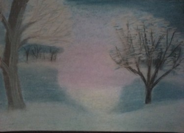 Картина под названием "Зимняя пора" - Dima Karpov, Подлинное произведение искусства, Пастель