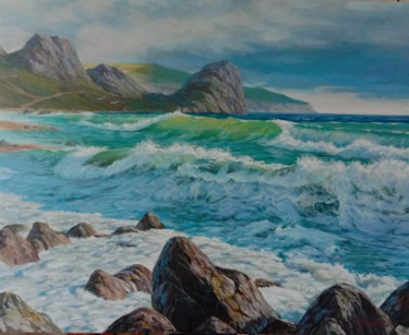 Painting titled "Морской пейзаж" by Dima Osipenko, Original Artwork, Oil