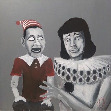 Картина под названием "Буратино и Пьеро" - Дима Зубакин, Подлинное произведение искусства, Акрил