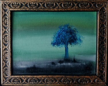 Pintura intitulada "Синее дерево" por Dima Zubakin, Obras de arte originais, Acrílico