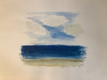 Pintura intitulada "La plage" por Dimalone, Obras de arte originais, Guache