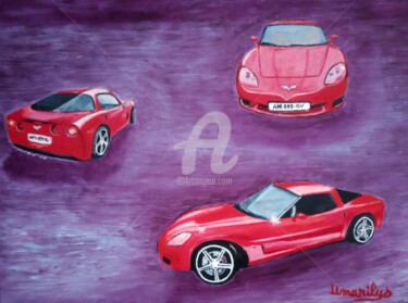 Painting titled "CORVETTE" by Umarilys, Original Artwork, Oil