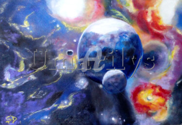 Painting titled "cosmos" by Umarilys, Original Artwork, Oil