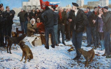 Картина под названием "Fans" - Dmitriy Permiakov, Подлинное произведение искусства, Масло