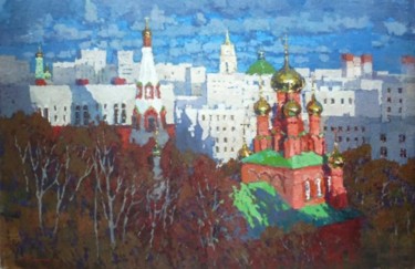 Картина под названием "Sunny city" - Dmitriy Permiakov, Подлинное произведение искусства, Масло