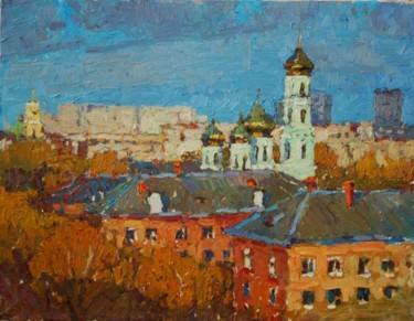 Картина под названием "Autumn landscape" - Dmitriy Permiakov, Подлинное произведение искусства, Масло