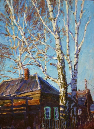 Painting titled "Spring" by Dmitriy Permiakov, Original Artwork, Oil