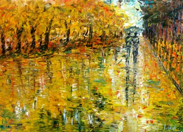Pintura intitulada "Outono de Paris" por Dimas Lara, Obras de arte originais, Tinta