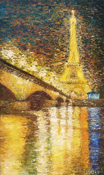 Schilderij getiteld "Paris Impressionismo" door Dimas Lara, Origineel Kunstwerk, Olie