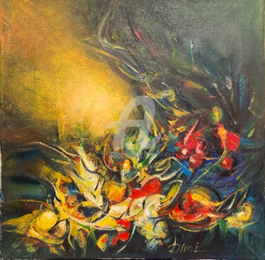 Painting titled "abstract still life" by Dimitrinka Popova, Original Artwork, Oil