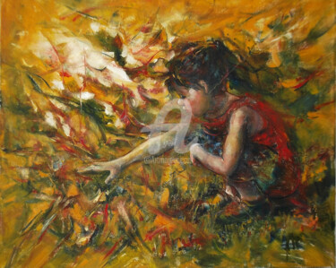Peinture intitulée "In the garden" par Dimitrinka Popova, Œuvre d'art originale, Huile