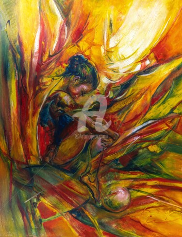 Painting titled "Immersion" by Dimitrinka Popova, Original Artwork, Oil