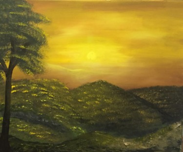 Painting titled "Valley light" by Olga Dimitsa, Original Artwork, Oil