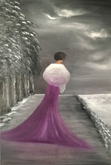 Painting titled "Winter lady" by Olga Dimitsa, Original Artwork, Oil