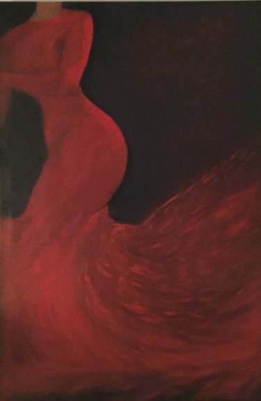 Painting titled "Red passion" by Olga Dimitsa, Original Artwork, Oil