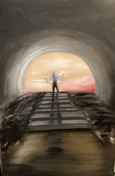 Peinture intitulée "Out of tunnel" par Olga Dimitsa, Œuvre d'art originale, Huile