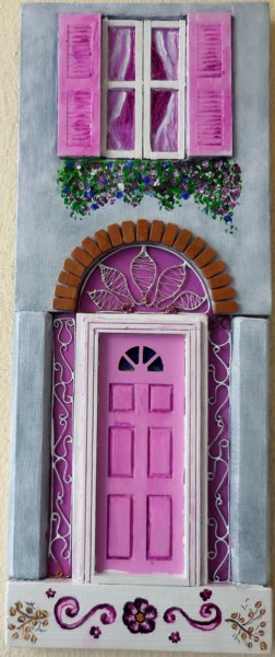 Скульптура под названием "Pink front door" - Dimitrios Manos, Подлинное произведение искусства
